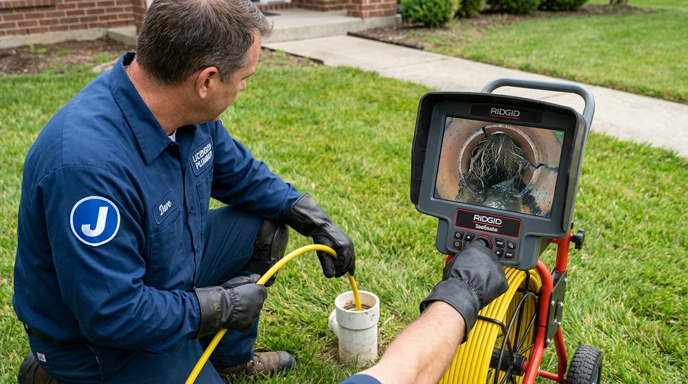 Sewer camera inspection being performed by Johns Plumbing LLC in Fair Oaks