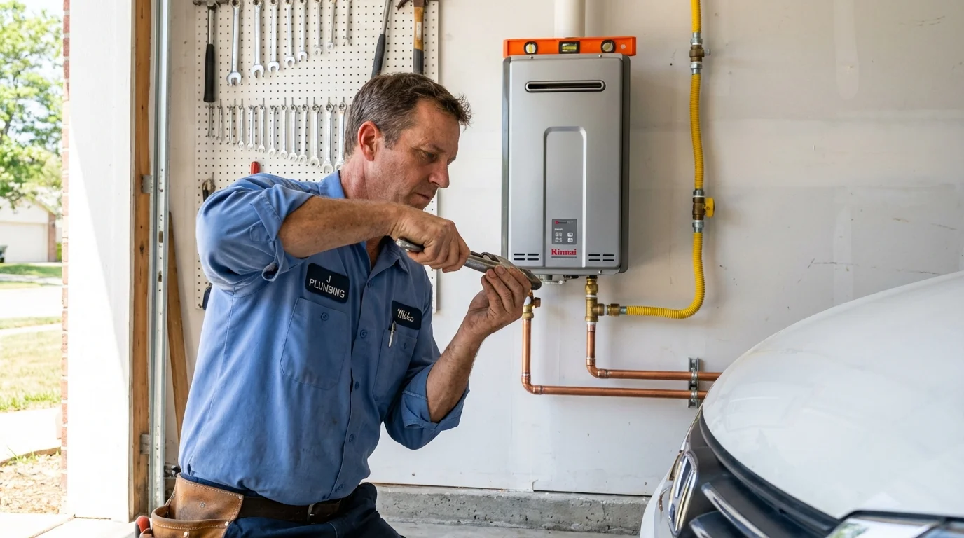 Tankless water heater installation by a Johns Plumbing LLC plumber in Fair Oaks